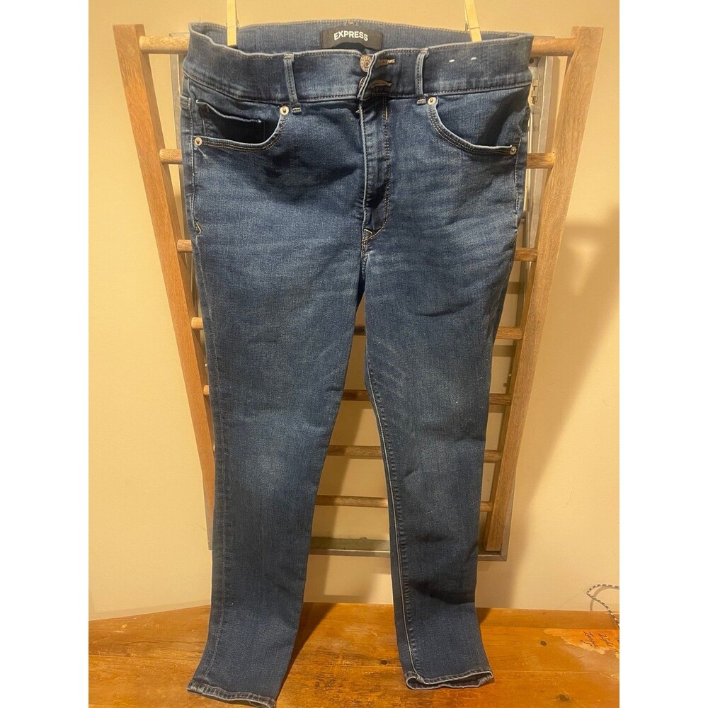 Express high rise cropped skinny leggings jeans sz12 - Picture 2 of 4